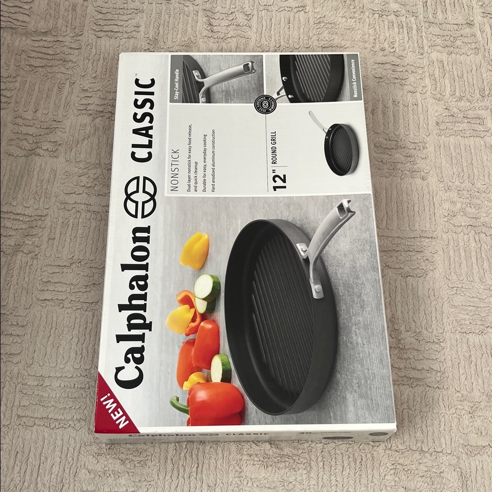 Calphalon Classic 12” round grill pan, New in box, Non-Stick Black Grill Pan - Picture 7 of 16